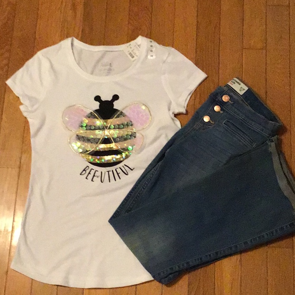 NWT Justice top/ Abercrombie jean lot ( euc) 12